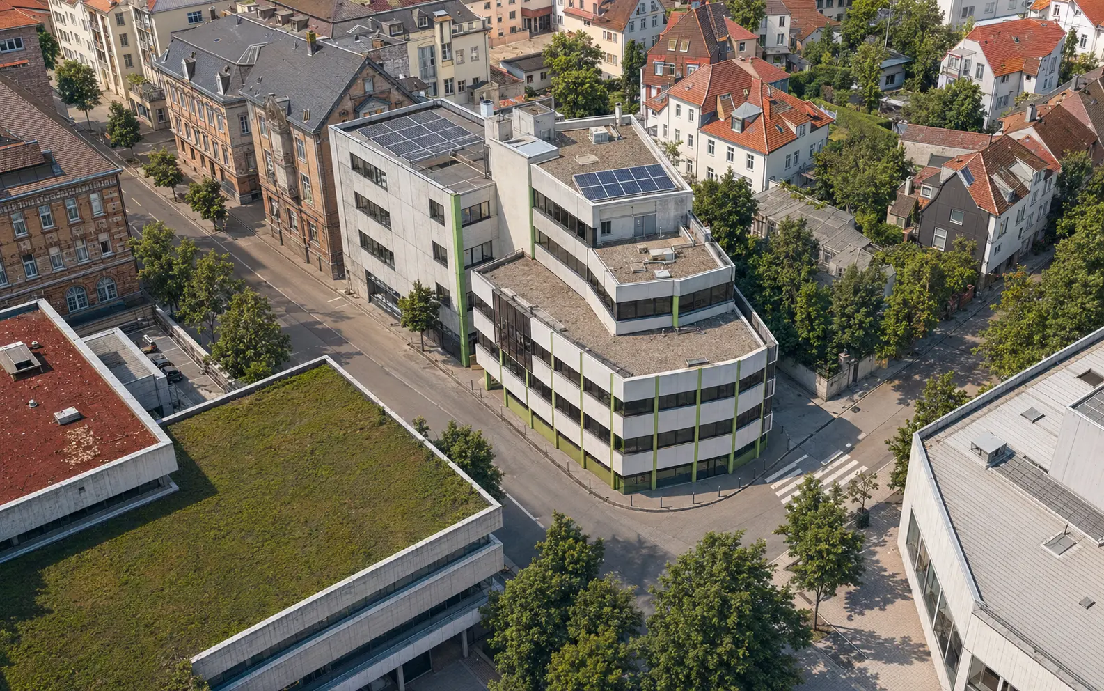 Stilisierte dreidimensionale Standortansicht der Praxis in der Göppinger Innenstadt